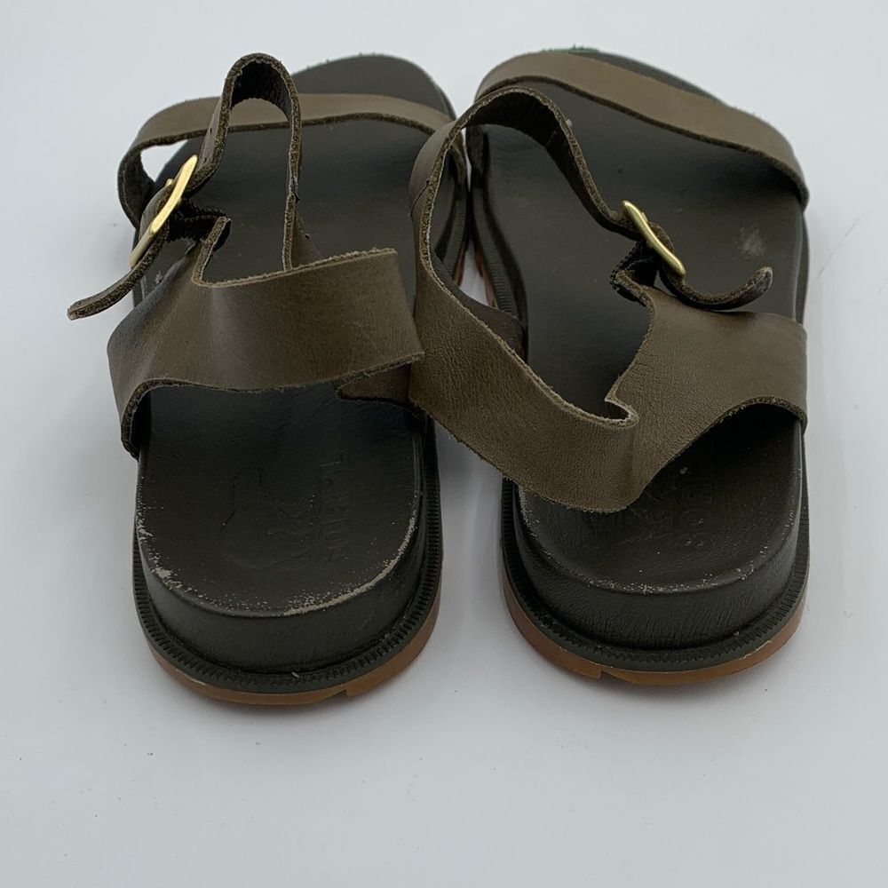 Sorel Roaming Decon olive green leather strap sandals Womans size 9 - Picture 7 of 11